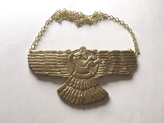 Assyrian Winged Sun God Pendant Recreation - Click Image to Close